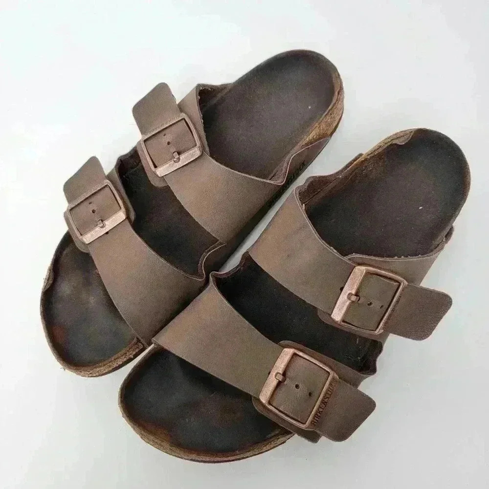 Birkenstock Mayari Birko-Flor Tobacco Brown Cognac Sandals - Picture 6 of 11